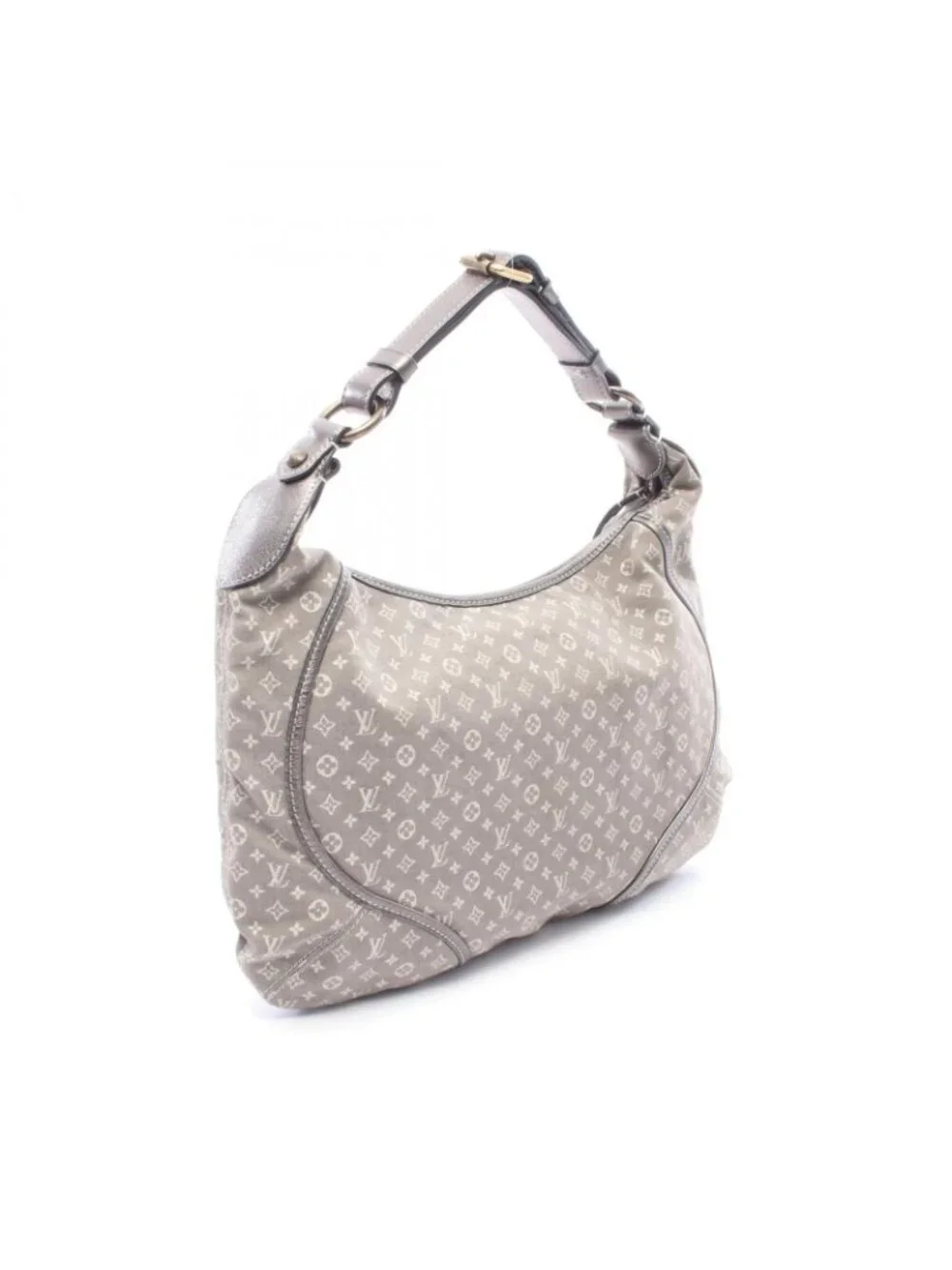 Louis Vuitton Shoulder Bag Manon MM Monogram Mini Lin Platine Canvas Leather